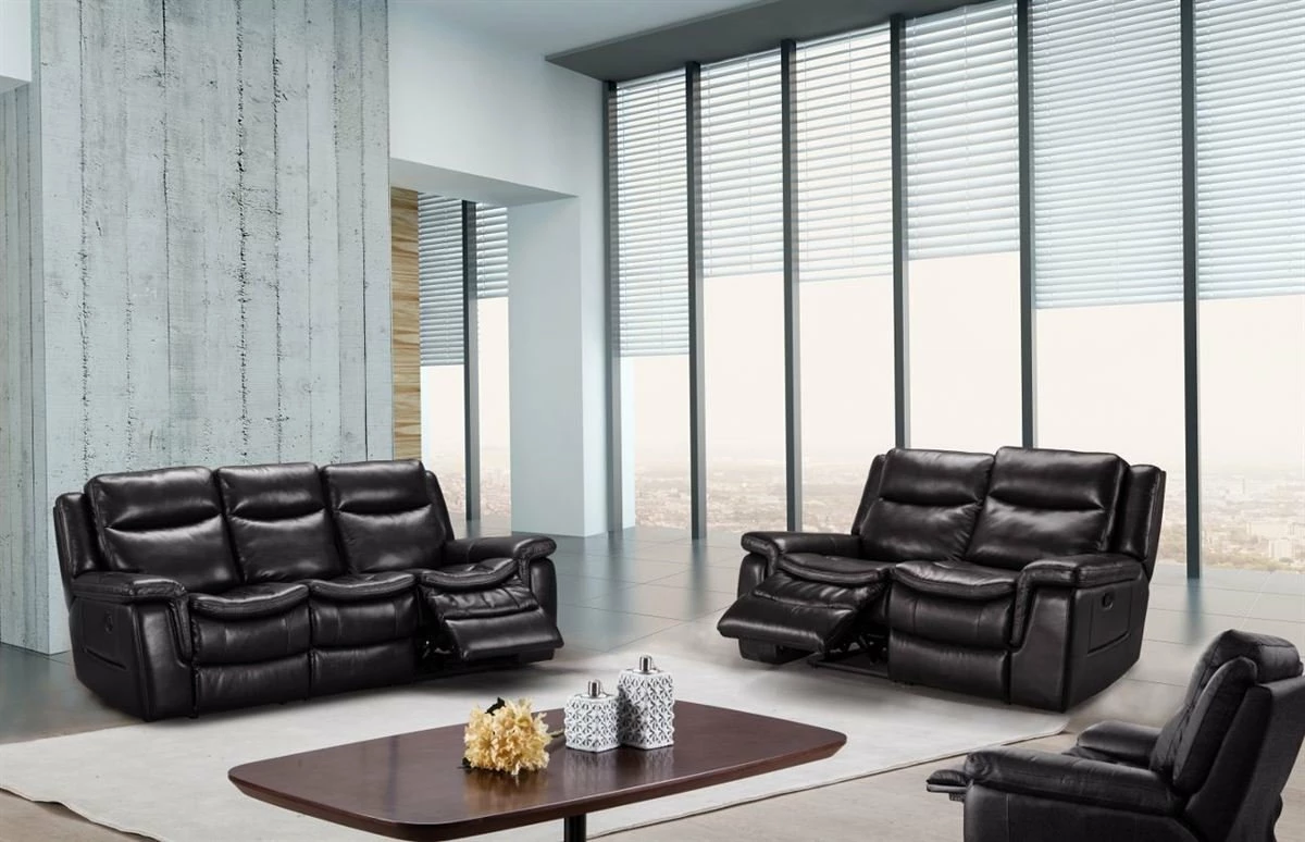 Sillón Relax De Piel EDWARD Color Negro 2 Sillón Relax De Piel EDWARD Color Negro - Imagen 2