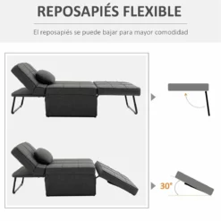HOMCOM 3 En 1 Sofá Cama Individual Tapizada En Lino Sillón Reclinable En 5 Posiciones Convertible Reposapiés Con Reposacabezas Para Salón Carga 200 Kg 95x189x43 Cm Gris 14 HOMCOM 3 En 1 Sofá Cama Individual Tapizada En Lino Sillón Reclinable En 5 Posiciones Convertible Reposapiés Con Reposacabezas Para Salón Carga 200 Kg 95x189x43 Cm Gris -Conforama Tienda de ventas 5527a37e9e83393e49c77501a43235239af773db 11218c182d3f4c0481148018701dd20f