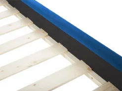 Cama Con Somier De Terciopelo Azul Marino/madera Oscura 180 X 200 Cm AVALLON -Conforama Tienda de ventas 55a8ca6b99a02a4bbf8bf0faef37fcba0c4ad0ad 2416843962e249c9a177a9e1b408e6ae