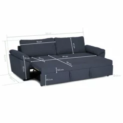 BUDWING Alonzo - Sofá Convertible - Azul - 3 Plazas Con Apoyabrazos Acolchados - Estilo Contemporáneo -Conforama Tienda de ventas 56e0d4d3d8bda3b5b9101ec4aaf32b0e10d3901e 266dc706fcb5463e9d0f179746ae2b56