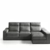 FULL Chaise Longue 3 Plazas Con 3 Poufs Derecha Antracita