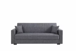 Sofá Cama De Tela NORA Color Gris