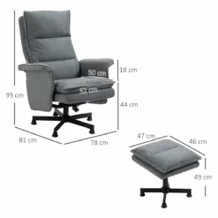 HOMCOM Sillón De Masaje Relax Eléctrico Con Reposapiés Sillón Masaje Tapizado En Lino Con Mando A Distancia Y 8 Zonas De Masaje Carga 120 Kg 78x81x99 Cm Gris -Conforama Tienda de ventas 59010cd90ecd739ae5ebd8711b90ba0caffce758 ecd976ca306a4faf9805d242accf776b