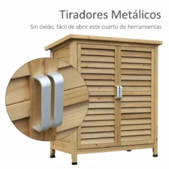 Outsunny Cobertizo De Almacenamiento De Madera Para Jardín 87x46,5x96,5 Cm Con 2 Estantes Interiores 2 Puertas De Buena Ventilación Y Techo Inclinado Para Exterior Terreza Natural 16 Outsunny Cobertizo De Almacenamiento De Madera Para Jardín 87x46,5x96,5 Cm Con 2 Estantes Interiores 2 Puertas De Buena Ventilación Y Techo Inclinado Para Exterior Terreza Natural -Conforama Tienda de ventas 59434ea9877c6cf08cca9e6e711ea994b507cd35 b57536292452480d88af0f315e2fa0fd