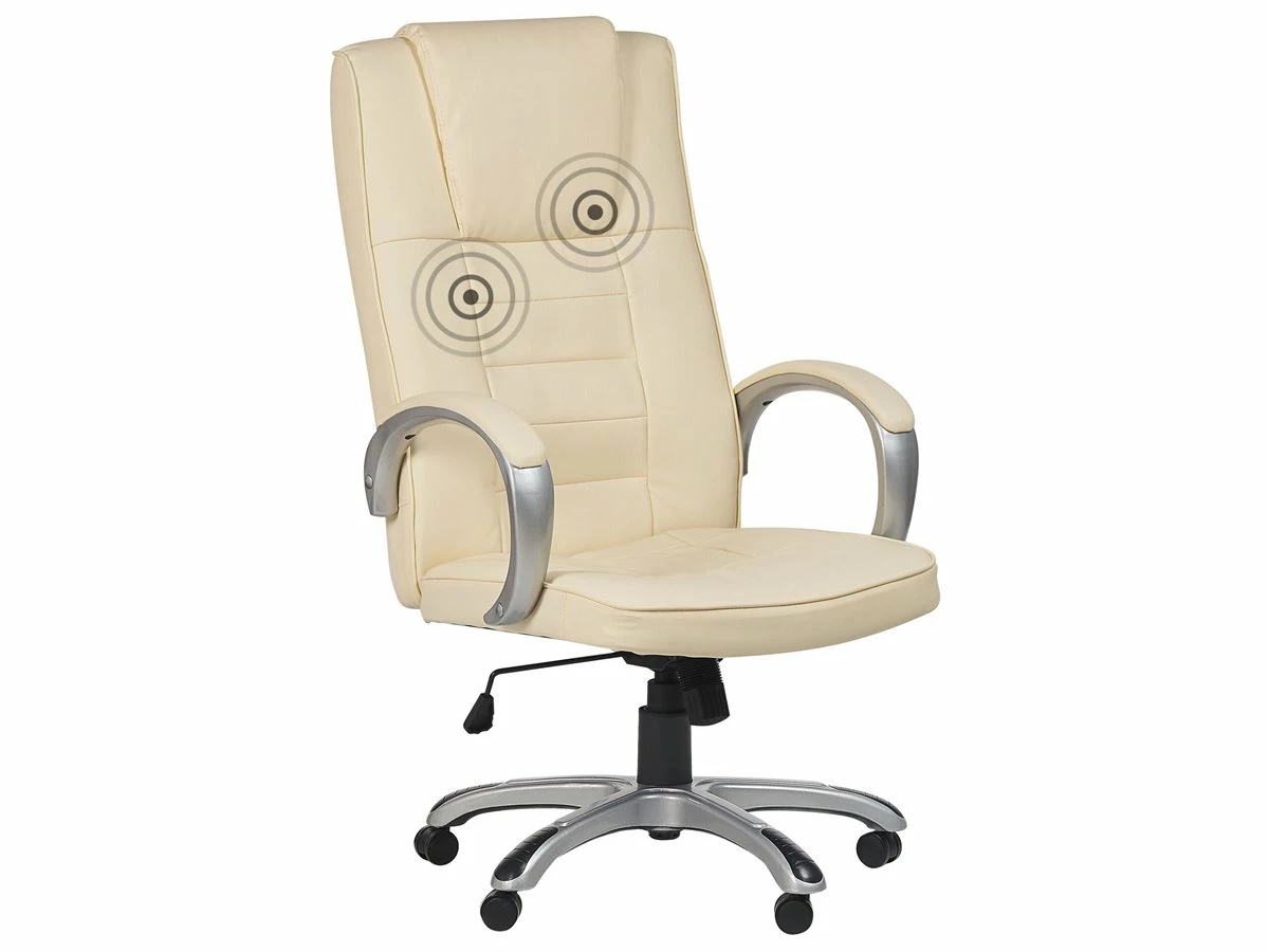 Sillón De Masaje De Piel Sintética Beige/plateado GRANDEUR II 2 Sillón De Masaje De Piel Sintética Beige/plateado GRANDEUR II - Imagen 2