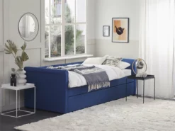Cama Con Somier De Poliéster Azul Marino 90 X 200 Cm LIBOURNE -Conforama Tienda de ventas 5ba9c40a0bbed4175f13f04482048b1a2b09b352 6021ee2ce15a4c459b5b078126e74340