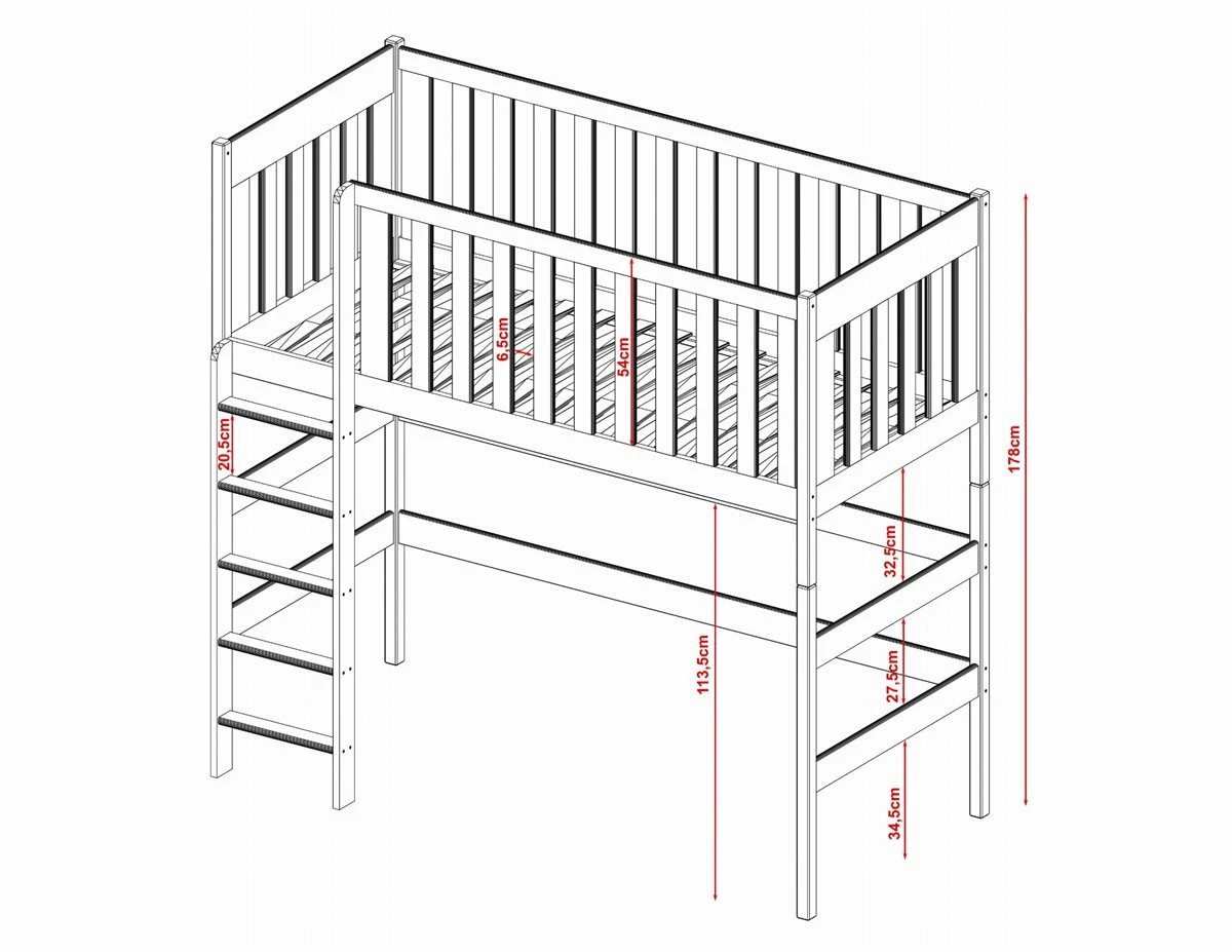 Litera Loft Laura Cama Flotante Individual 80x180 Cm Blanco 3 Litera Loft Laura Cama Flotante Individual 80x180 Cm Blanco - Imagen 3