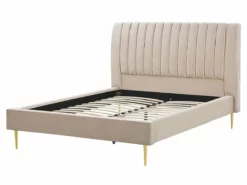 Cama Con Somier De Terciopelo Beige Arena/dorado 160 X 200 Cm MARVILLE -Conforama Tienda de ventas 5c9908d005ebec06b82963809625d55de4d35d79 65d499435e284362a06d8d6cd262d3f5