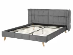 Cama Con Somier De Terciopelo Gris 160 X 200 Cm SENLIS -Conforama Tienda de ventas 5d0ed99a7a17121ad8b3107fb8334bcc8fb63470 236f851fff6f495fb97e83a70dad713c