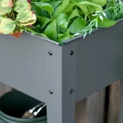 Outsunny Huerto Urbano Jardinera Elevada De Metal Cama De Jardín Con Ruedas Asa Lateral Y Estante Inferior Para Cultivo Plantas Hortalizas Flores 104x39x80 Cm Gris -Conforama Tienda de ventas 5e422e4c49ff6c9a7719c69d7af39f7207a16a15 c38cf1d3c5564cf88c8e900b2f783efb