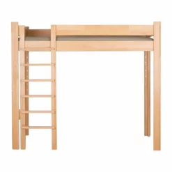 Cama Alta De Madera Natural DESTYLE 90x200 Cm