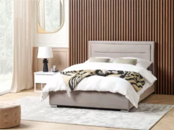 Cama Con Almacenaje De Terciopelo Gris Pardo 140 X 200 Cm ROUEN