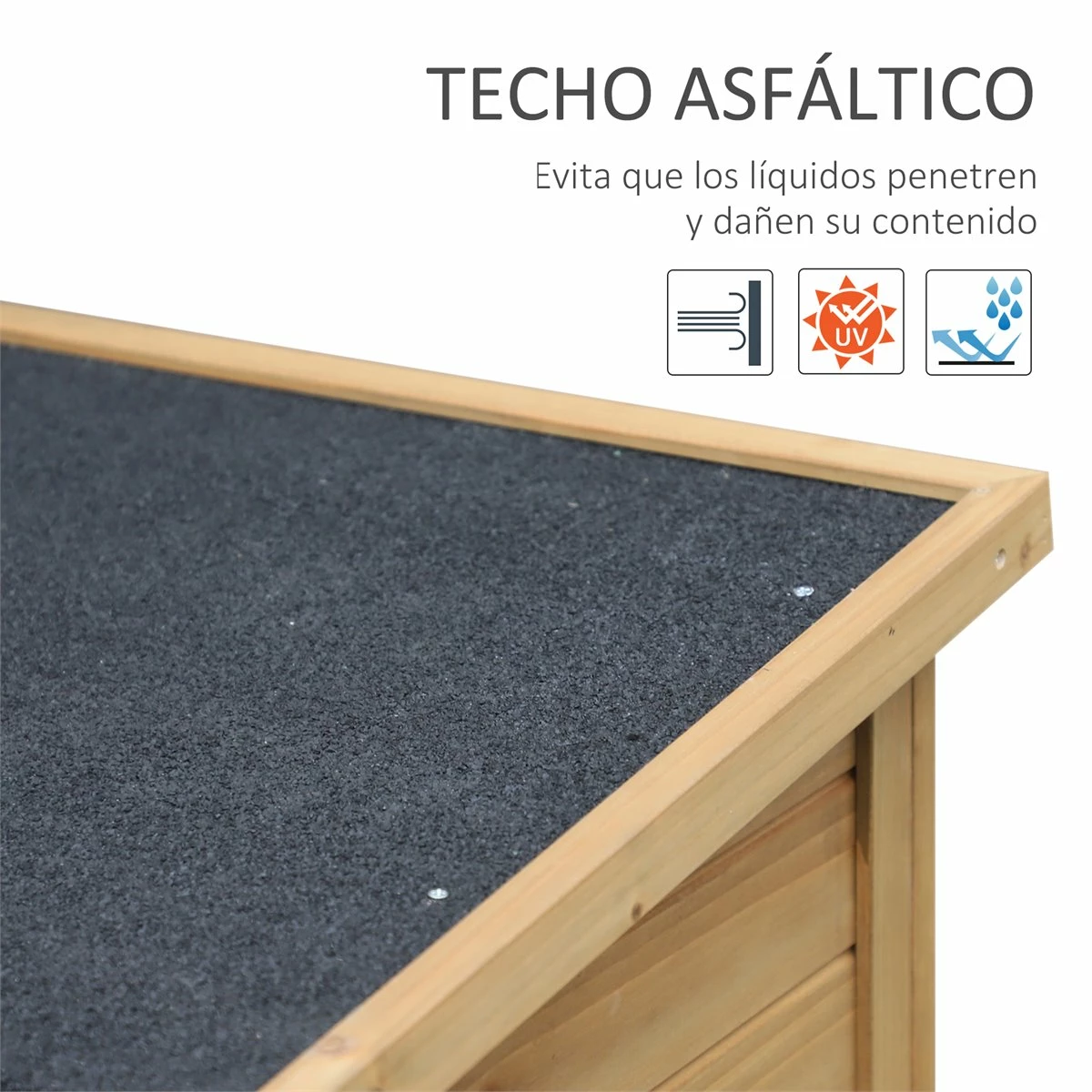Outsunny Cobertizo De Almacenamiento De Madera Para Jardín 87x46,5x96,5 Cm Con 2 Estantes Interiores 2 Puertas De Buena Ventilación Y Techo Inclinado Para Exterior Terreza Natural 5 Outsunny Cobertizo De Almacenamiento De Madera Para Jardín 87x46,5x96,5 Cm Con 2 Estantes Interiores 2 Puertas De Buena Ventilación Y Techo Inclinado Para Exterior Terreza Natural - Imagen 5