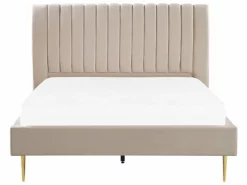 Cama Con Somier De Terciopelo Beige Arena/dorado 160 X 200 Cm MARVILLE -Conforama Tienda de ventas 62ed8747b4eb31231f519078863a4326ab343a8a 9a1a34b5c4064c94ae51f31ccd0fd4c9