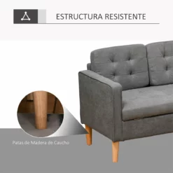 HOMCOM Sofá De 3 Plazas Acolchado Con 3 Cojines Y Reposabrazos Espacio De Almacenaje Estilo Moderno Para Salón Dormitorio 166,5x62x82 Cm Gris -Conforama Tienda de ventas 64f257449c52da00d7d8bd797f020ea52b7b6309 8a9bda0379914440a85aec97e515ffe3