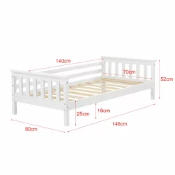 Cama Para Niños Nuuk Con Somier Y Protección Contra Caídas - Pino 70 X 140 Cm - Blanco Mate [en.casa] -Conforama Tienda de ventas 6501fa0b6ec853d4d2fd7a89c7a640077c9372c3 acf0f4943db546b48c25765caf511f03