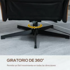 HOMCOM Sillón De Salón Con Otomana Reposapiés Tapizado En Microfibra Sillón Relax Reclinable Hasta 135° Giratorio 360° Con Reposacabezas Ajustable Para Salón Oficina 84x83x103 Cm Negro -Conforama Tienda de ventas 653ec798b952761d050d2c5c9dcd3ad9f3fb1adb 4fa24081582e4d7ea322d9196f419c08