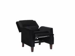 Sillón Reclinable De Terciopelo Negro/madera Oscura EGERSUND -Conforama Tienda de ventas 672f4e76121e5920d462a886f99f171f4166cfcf 28f050e353d24177b85d452f7372d385