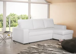 Chaise Longue Reversible De Piel Sintética Con Cama HARRY Blanco -Conforama Tienda de ventas 676dddd66e5076cb87acb84dbf6de4ff1b0590af 369866 02