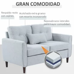 HOMCOM Sofá De 2 Plazas Sillón Biplaza Para Salón Con Cojines Y Asiento Acolchado Funda De Almohada Lavable 140x78x83 Cm Gris Claro 12 HOMCOM Sofá De 2 Plazas Sillón Biplaza Para Salón Con Cojines Y Asiento Acolchado Funda De Almohada Lavable 140x78x83 Cm Gris Claro -Conforama Tienda de ventas 6780391318c686bfaca2a3674dd25922e8c76c19 ec0e452f138a4335bccec2e3ad710a43