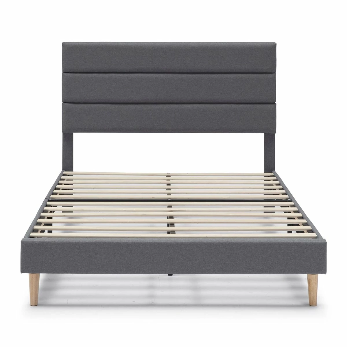 Estructura De Cama Tapizada Aroma 135/140x190 Cm, Gris Oscuro 2 Estructura De Cama Tapizada Aroma 135/140x190 Cm, Gris Oscuro - Imagen 2