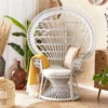 Silla Pavo Real De Ratán Blanco EMMANUELLE