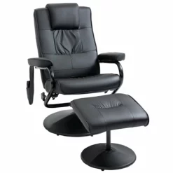 HOMCOM Sillón De Masaje Eléctrico Con Taburete Reposapiés Sillón Relax Giratorio Reclinable Hasta 145° Con Control Remoto Y 10 Zonas De Masaje Tapizado En PU 77x84x95 Cm Negro -Conforama Tienda de ventas 6b818c4537cf6cb900dee30f58983a7728b28aa1 6d80ae7e9a4144019e356096a51b6956