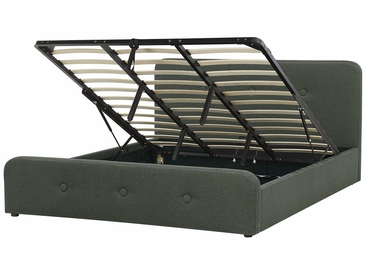 Cama Con Almacenaje De Poliéster Gris Oscuro/negro 180 X 200 Cm RENNES 2 Cama Con Almacenaje De Poliéster Gris Oscuro/negro 180 X 200 Cm RENNES - Imagen 2