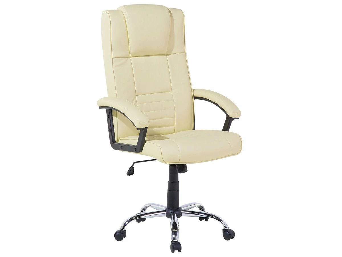 Sillón De Masaje De Piel Sintética Beige Claro/negro/plateado COMFORT II 4 Sillón De Masaje De Piel Sintética Beige Claro/negro/plateado COMFORT II - Imagen 4