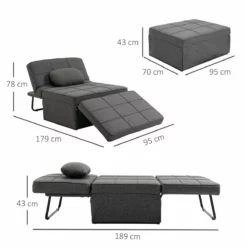 HOMCOM 3 En 1 Sofá Cama Individual Tapizada En Lino Sillón Reclinable En 5 Posiciones Convertible Reposapiés Con Reposacabezas Para Salón Carga 200 Kg 95x189x43 Cm Gris 11 HOMCOM 3 En 1 Sofá Cama Individual Tapizada En Lino Sillón Reclinable En 5 Posiciones Convertible Reposapiés Con Reposacabezas Para Salón Carga 200 Kg 95x189x43 Cm Gris -Conforama Tienda de ventas 6e4f9ccc2b7641fedc3deeb042691a347159923b c13099144e3a4c71939b772dfd03bb12