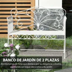 Outsunny Banco De Jardín De 2 Plazas 113,5x50x93,5 Cm Banco De Terraza De Metal Con Respaldo Decorativo Y Reposabrazos Vintage Para Exterior Carga 200 Kg Crema 12 Outsunny Banco De Jardín De 2 Plazas 113,5x50x93,5 Cm Banco De Terraza De Metal Con Respaldo Decorativo Y Reposabrazos Vintage Para Exterior Carga 200 Kg Crema -Conforama Tienda de ventas 6ef8fe3771aba05de1026948471293768bad88e7 0193bb18364a4a28a7c2fd4c30bc919a
