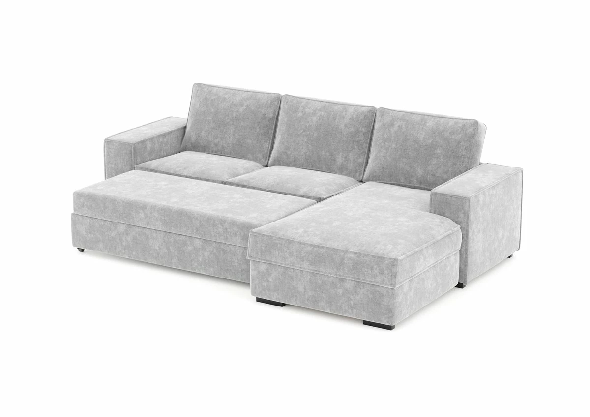 Chaise Longue Convertible En Cama AZZURO Derecha Gris Claro 3 Chaise Longue Convertible En Cama AZZURO Derecha Gris Claro - Imagen 3