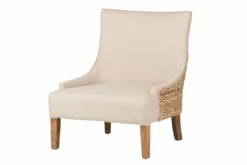 Butaca Ratan-lino-madera Beige-natural 70x64x79 Cm