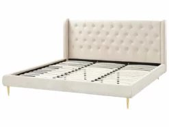 Cama Con Somier De Terciopelo Beige/dorado 180 X 200 Cm FORBACH -Conforama Tienda de ventas 709f26d9260ee942504e696fd41bcc301074dedb f562bd9a91a342929b7b8ceb9033a4a1