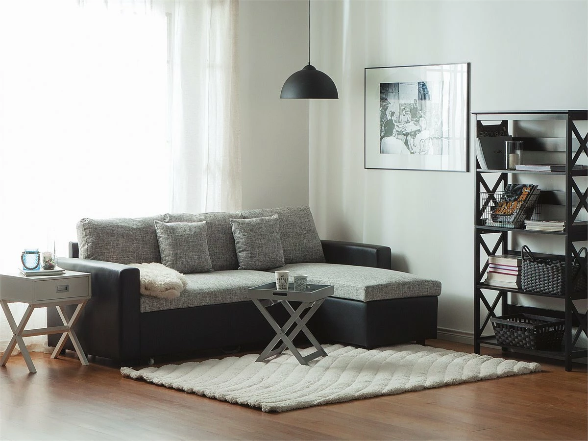 Sofá Cama Esquinero De Poliéster Gris Oscuro/beige Izquierdo TAMPERE 1 Sofá Cama Esquinero De Poliéster Gris Oscuro/beige Izquierdo TAMPERE