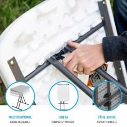 Mesa Auxiliar Plegable Ajustable En Altura LIFETIME 66 X 46 X 61-71 Cm -Conforama Tienda de ventas 72ef0939903cbf662fba35bdab2f775d5482635c 67cc0bb13f734cb6ab5b1be274a65ba5