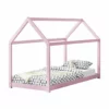 Cama Infantil Netstal De Madera Pino Forma De Casa - (LxAnxA) 206x98x142 Cm - Rosa Lacado Mate [en.casa]