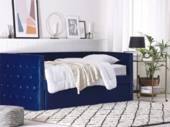 Cama Con Somier De Terciopelo Azul Marino 90 X 200 Cm GASSIN -Conforama Tienda de ventas 7373e2f7f9174e48faec3f1c96c5f4e373eed5fd b5bee1a6010749bc85164a182d25f79b