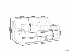 Sofá 3 Plazas Reclinable De Piel Sintética Negra BERGEN -Conforama Tienda de ventas 738e76ab7545a93809091b9396789de60a108455 fc4e5be13e4d484fad7f797484f256dd