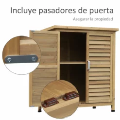 Outsunny Cobertizo De Almacenamiento De Madera Para Jardín 87x46,5x96,5 Cm Con 2 Estantes Interiores 2 Puertas De Buena Ventilación Y Techo Inclinado Para Exterior Terreza Natural 15 Outsunny Cobertizo De Almacenamiento De Madera Para Jardín 87x46,5x96,5 Cm Con 2 Estantes Interiores 2 Puertas De Buena Ventilación Y Techo Inclinado Para Exterior Terreza Natural -Conforama Tienda de ventas 74a3b58a37fabfe3cdb648067bf33c1e42a8a82c 9becae8017db43a3964cb0837b08e734