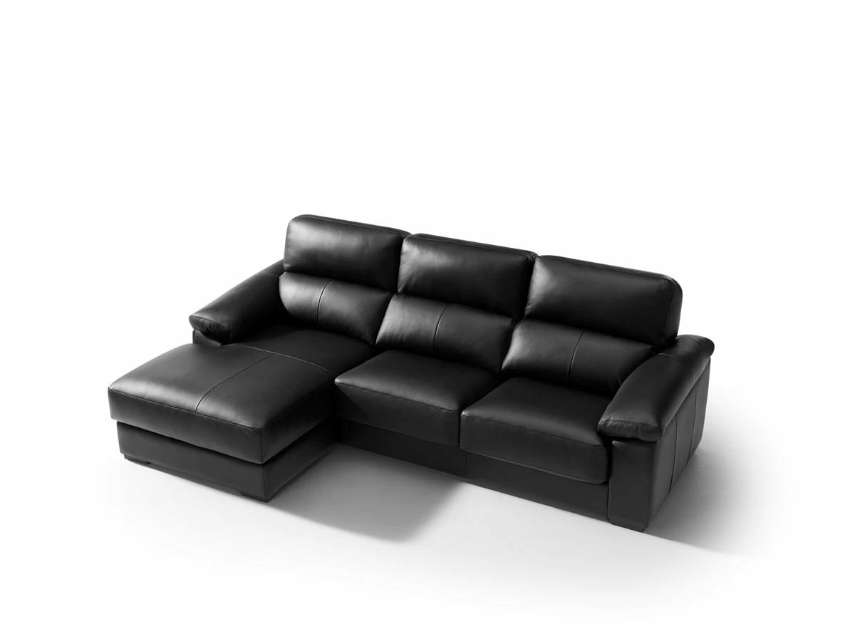Chaise LonguePiel WILLY Izquierda Negro 5 Chaise LonguePiel WILLY Izquierda Negro - Imagen 5