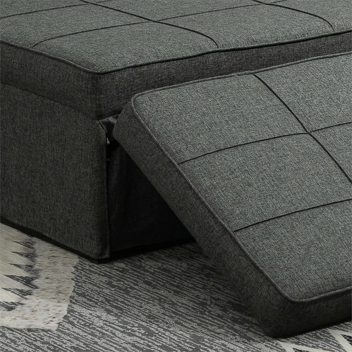 HOMCOM 3 En 1 Sofá Cama Individual Tapizada En Lino Sillón Reclinable En 5 Posiciones Convertible Reposapiés Con Reposacabezas Para Salón Carga 200 Kg 95x189x43 Cm Gris 9 HOMCOM 3 En 1 Sofá Cama Individual Tapizada En Lino Sillón Reclinable En 5 Posiciones Convertible Reposapiés Con Reposacabezas Para Salón Carga 200 Kg 95x189x43 Cm Gris - Imagen 9