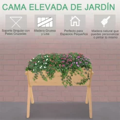 Outsunny Huerto Urbano De Madera 100x70x80 Cm Mesa De Cultivo Para Plantas Flores Hortalizas Con Patas Elevadas 4 Orificios De Drenaje Y Tela Geotextil -Conforama Tienda de ventas 7654e80022e4721929259e30863d2c7622e0ba50 c59de75f1eeb40b88bb11899a1f07fc9