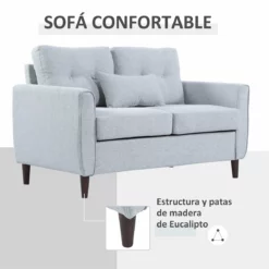 HOMCOM Sofá De 2 Plazas Sillón Biplaza Para Salón Con Cojines Y Asiento Acolchado Funda De Almohada Lavable 140x78x83 Cm Gris Claro 13 HOMCOM Sofá De 2 Plazas Sillón Biplaza Para Salón Con Cojines Y Asiento Acolchado Funda De Almohada Lavable 140x78x83 Cm Gris Claro -Conforama Tienda de ventas 77001a8c4de9fbc8a72bc21803465976c81ef9f3 72eb4e0cf28e4c9f903643613ec8e76c