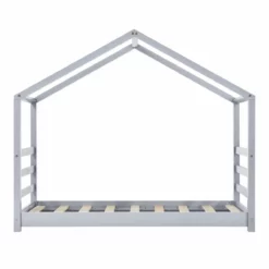 Cama Para Niños Vardø Con Somier - Forma De Casa - Pino 160 X 80 Cm - Gris Lacado Mate [en.casa] -Conforama Tienda de ventas 7808a301c87c05bdb2deb279d36af801150c9cf1 3c03b3c7e0ef4592a1060c0c82306193