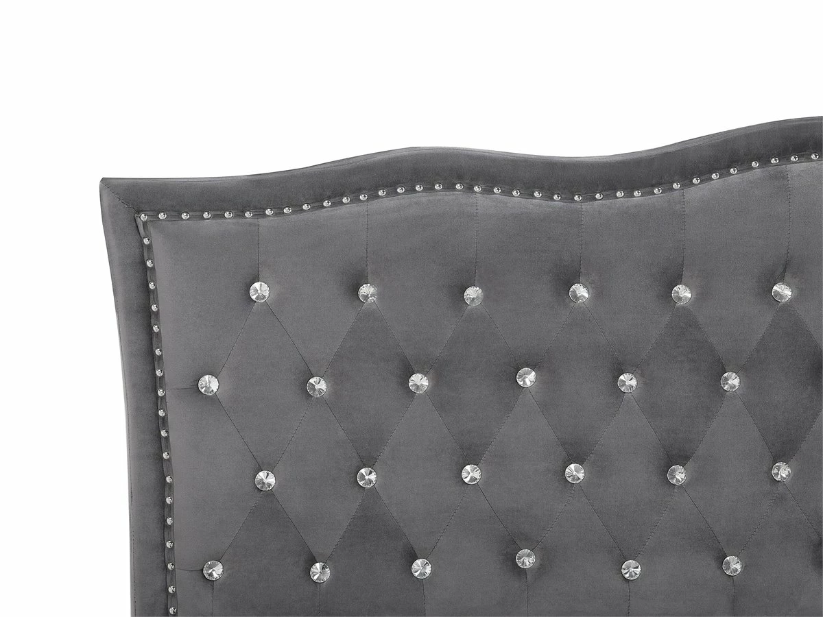 Cama Con Almacenaje De Terciopelo Gris Oscuro 180 X 200 Cm METZ 8 Cama Con Almacenaje De Terciopelo Gris Oscuro 180 X 200 Cm METZ - Imagen 8