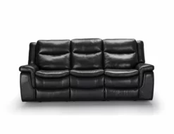 Sofá Relax 3 Plazas De Piel EDWARD Negro