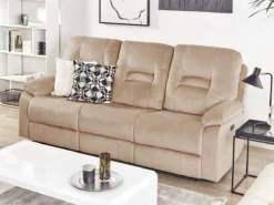Sofá 3 Plazas LED Reclinable De Terciopelo Beige Arena BERGEN -Conforama Tienda de ventas 7c9c98369cac4f016780d824d7a107a54d88f2be 3122a5d66b0f457a9188abf80f2c350b