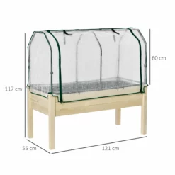 Outsunny Huerto Urbano Elevado De Madera 121x55x117 Cm Con Cubierta De Protección Mesa De Jardinera Para Cultivo Flores Vegetales En Jardín Terraza Color Natural -Conforama Tienda de ventas 7cc9f02e2b6da3e7152b1d7f692995853d020749 a7ae712551a046df9fb7195345af1269