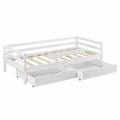 Cama Para Niños Reykholt Con 2 Cajones, Somier Y Protección Contra Caídas - Pino 90 X 200 Cm - Blanco [en.casa] -Conforama Tienda de ventas 7e37114cfe886f99f1d68cfdab1a7e9ddda9d8cd 904efa1821e342d2bb2b354c3d0a89e8